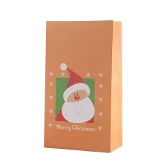 Wholesale Christmas gift bag cartoon cute white kraft paper bag holiday gift simple gift bag