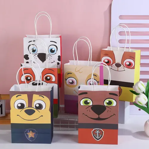 Cartoon cute paper packaging gift bag candy paper birthday gift bag with handle