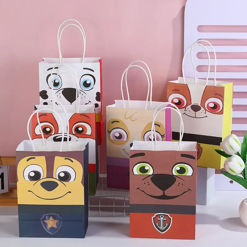 Cartoon cute paper packaging gift bag candy paper birthday gift bag with handle
