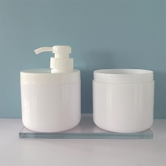 PP 500ml single layer round press pump conditioner shampoo lotion bottle shower gel sub-bottle