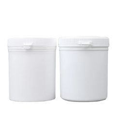 Factory Wide Mouth 1000ml Pe Protein Powder Jar White Pulling Ring Lid Powder Jar