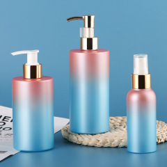 100ml 250ml 300ml high-end daily chemical plastic shampoo lotion bottle PET toiletries gradient color spray pump bottle