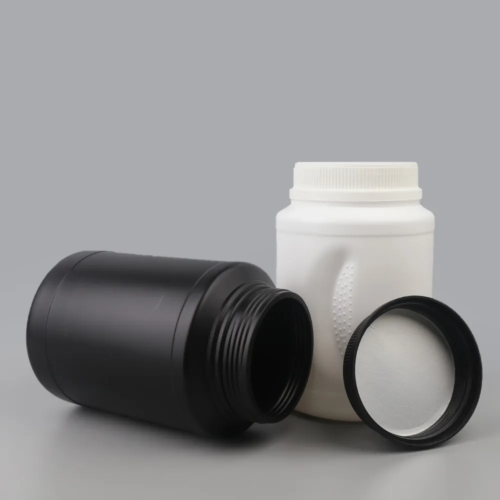 PE Round Custom High-Capacity Plastic Protein Powder Container With Lid Hand-Held Jar