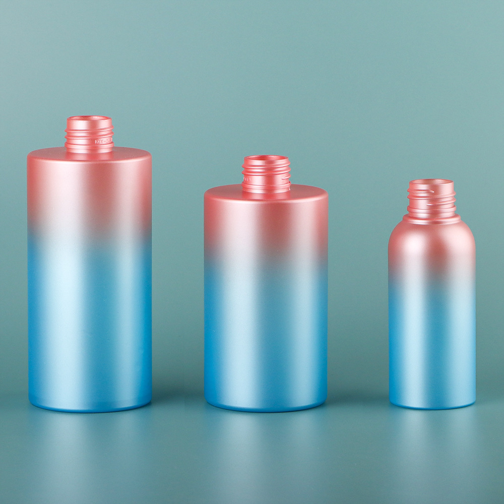 100ml 250ml 300ml high-end daily chemical plastic shampoo lotion bottle PET toiletries gradient color spray pump bottle