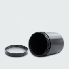 Custom Black Milk Powder Packaging Bottle Food Grade 1.3L Plastic Protein Supplements Powder Container Jar