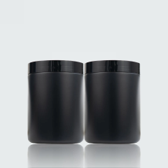 Custom Black Milk Powder Packaging Bottle Food Grade 1.3L Plastic Protein Supplements Powder Container Jar