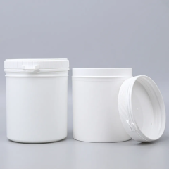 Factory Wide Mouth 1000ml Pe Protein Powder Jar White Pulling Ring Lid Powder Jar