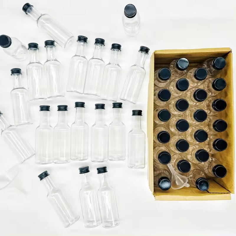 50ml 120ml 150ml Clear PET Plastic Spirit Bottles Mini Liquor Shot Juice Bottle With Aluminum Cap