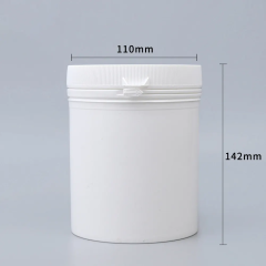 Factory Wide Mouth 1000ml Pe Protein Powder Jar White Pulling Ring Lid Powder Jar