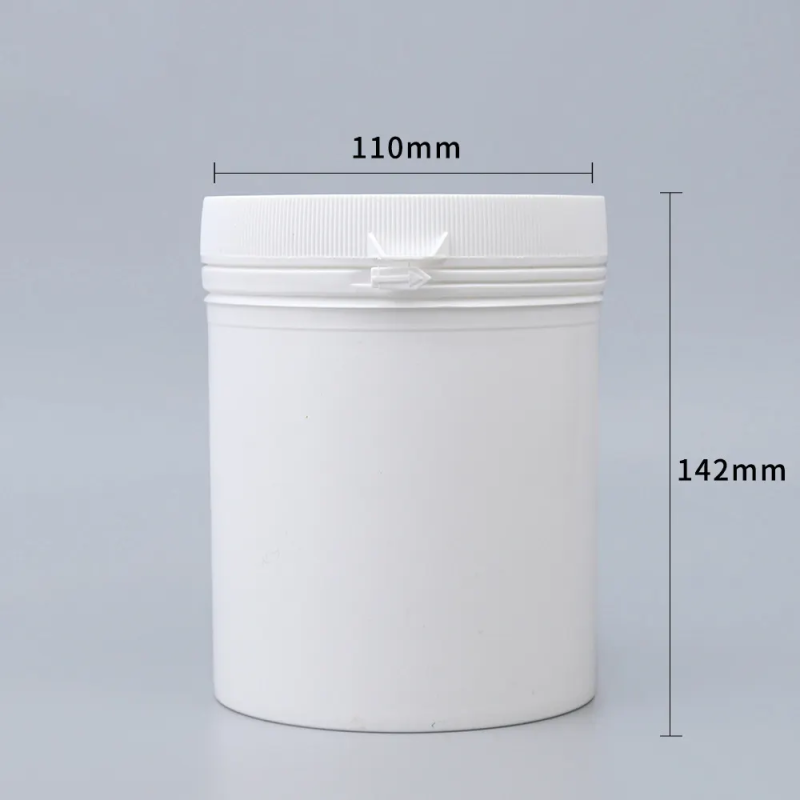 Factory Wide Mouth 1000ml Pe Protein Powder Jar White Pulling Ring Lid Powder Jar