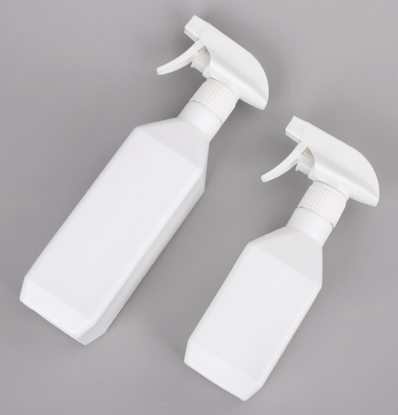 Wholesale HDPE 300ml 500ml plastic square spray bottle with Trigger Sprayer for Air freshener Car Cleaning Product Packaging