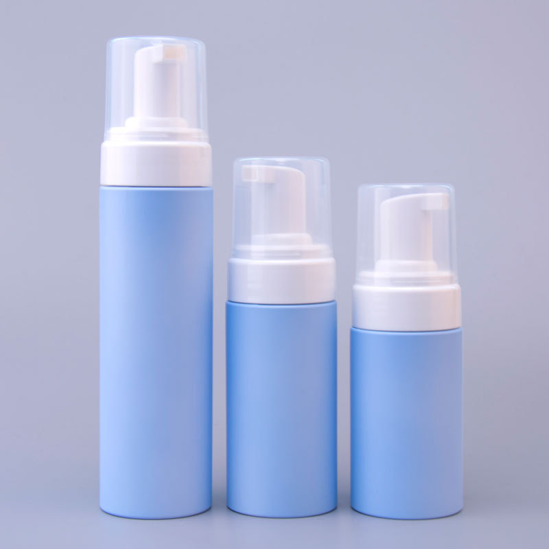 100ML 120ML 200ML customizable empty blue plastic foam lotion pump bottle Cleansing Mousse Bottle