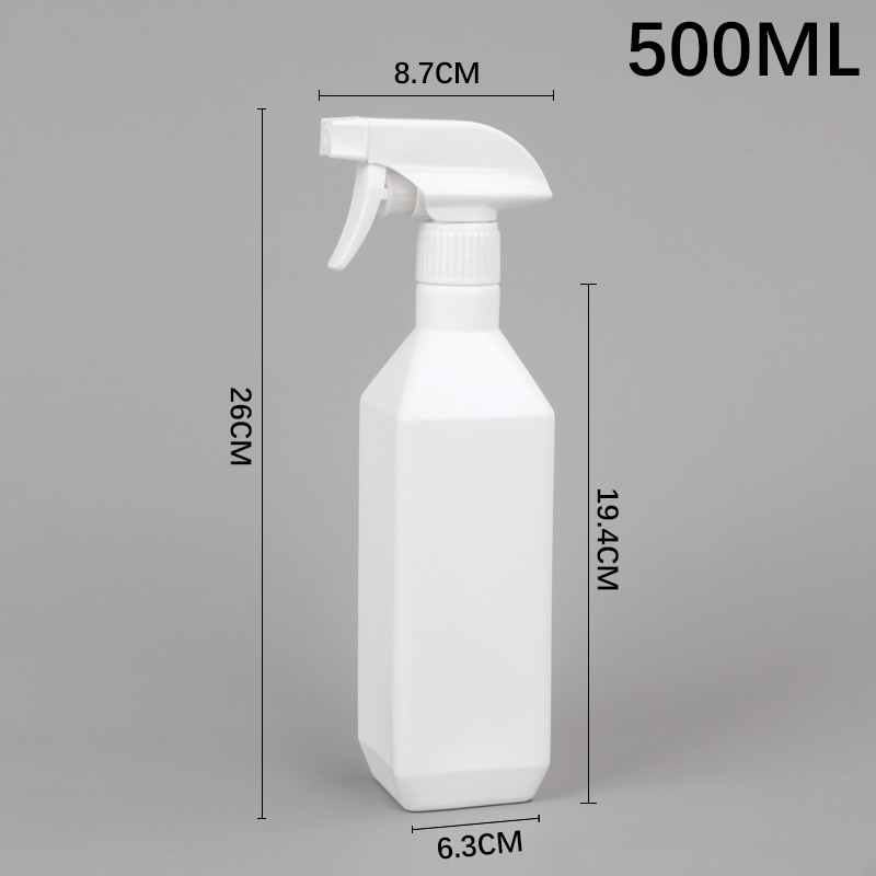 Wholesale HDPE 300ml 500ml plastic square spray bottle with Trigger Sprayer for Air freshener Car Cleaning Product Packaging