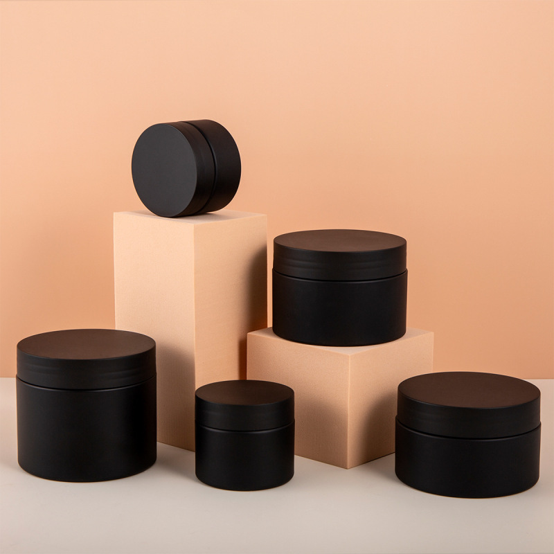 30G 50G 100G 120G 150G Black PET frosted matte cream plastic jars for beauty