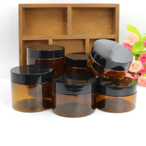 80G 100G 120G 150G 200G 250G amber plastic cosmetic cream jars with lid