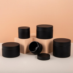 30G 50G 100G 120G 150G Black PET frosted matte cream plastic jars for beauty