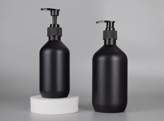 300ML 500ML Black matte PET plastic lotion shampoo push-type care dispenser bottle