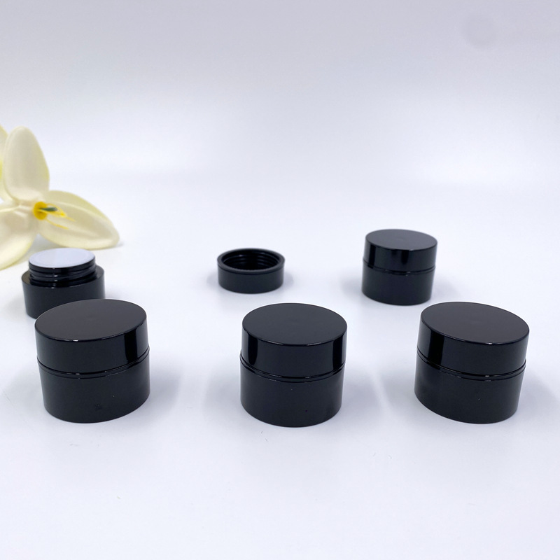 5G black plastic cream sample jar for face eye cream