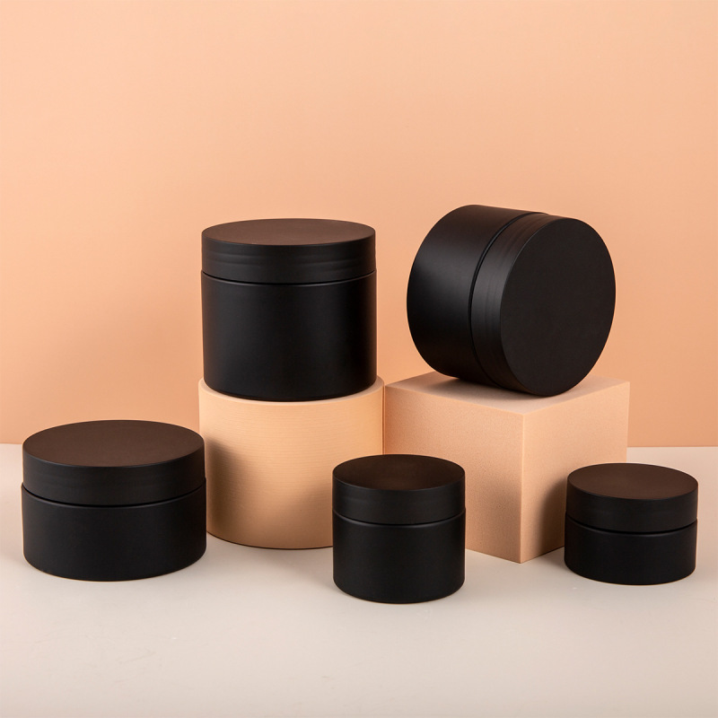 30G 50G 100G 120G 150G Black PET frosted matte cream plastic jars for beauty