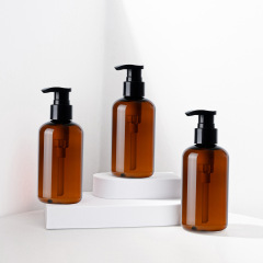 200ml pump amber plastic bottle for Makeup remover facial Cleanser and essential Cosmetics Body Wash Lotion Shampoo