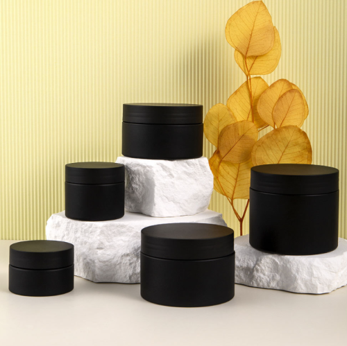 30G 50G 100G 120G 150G Black PET frosted matte cream plastic jars for beauty