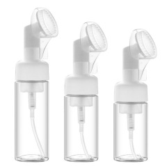 100ml 120ml 150ml 200ml luxury pet plastic foam pump bottle Soft Silicone Foam Brush Cleansing Mousse Bottle