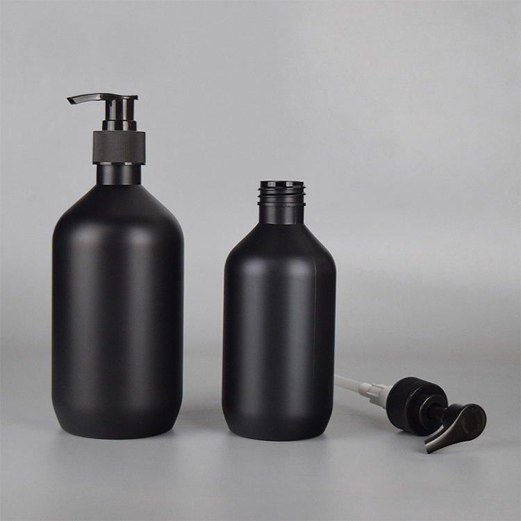 300ML 500ML Black matte PET plastic lotion shampoo push-type care dispenser bottle