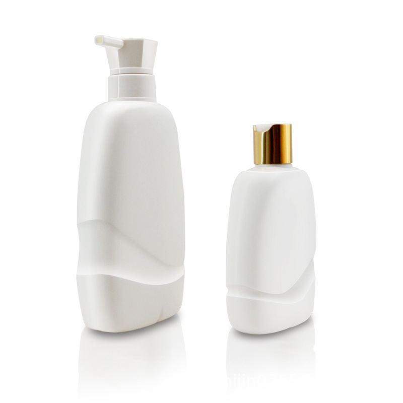 Cosmetic plastic irregular bottles with pump 600ml for Hand sanitizer no-rinse gel shampoo and shower gel