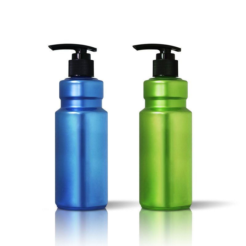 280ML plastic greenblue lotion press pump bottle for Hand sanitizer no-rinse gel shampoo and shower gel