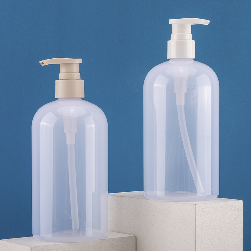 300ml 500ml plastic boston round bottles with pump dispenser for Body Wash Lotion Shampoo