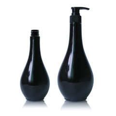 400ML black plastic round bottle with pump for Body Wash Lotion Shampoo