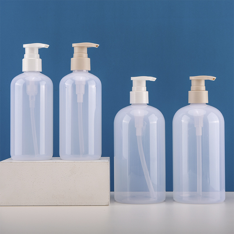 300ml 500ml plastic boston round bottles with pump dispenser for Body Wash Lotion Shampoo