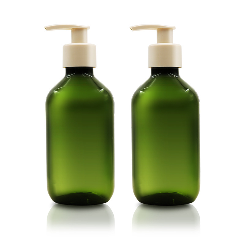 300ML green brown clear lotion pump spray bottle for Hand sanitizer no-rinse gel shampoo and shower gel