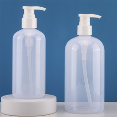 300ml 500ml plastic boston round bottles with pump dispenser for Body Wash Lotion Shampoo