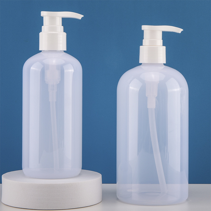 300ml 500ml plastic boston round bottles with pump dispenser for Body Wash Lotion Shampoo