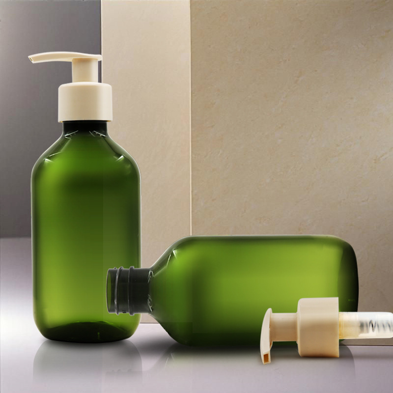 300ML green brown clear lotion pump spray bottle for Hand sanitizer no-rinse gel shampoo and shower gel