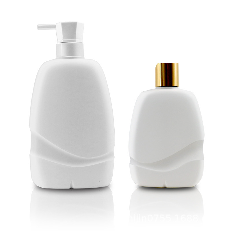 Cosmetic plastic irregular bottles with pump 600ml for Hand sanitizer no-rinse gel shampoo and shower gel