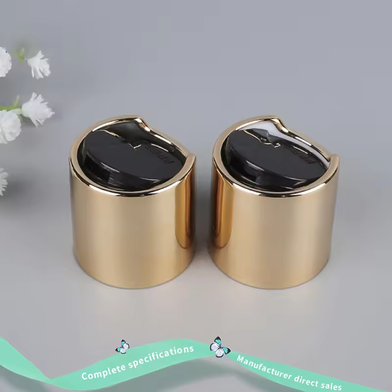 Supply 24/410 Shampoo Shower Gel Cap With Disc Cap Electroplated Aluminum Shiny Gold Disc Cap