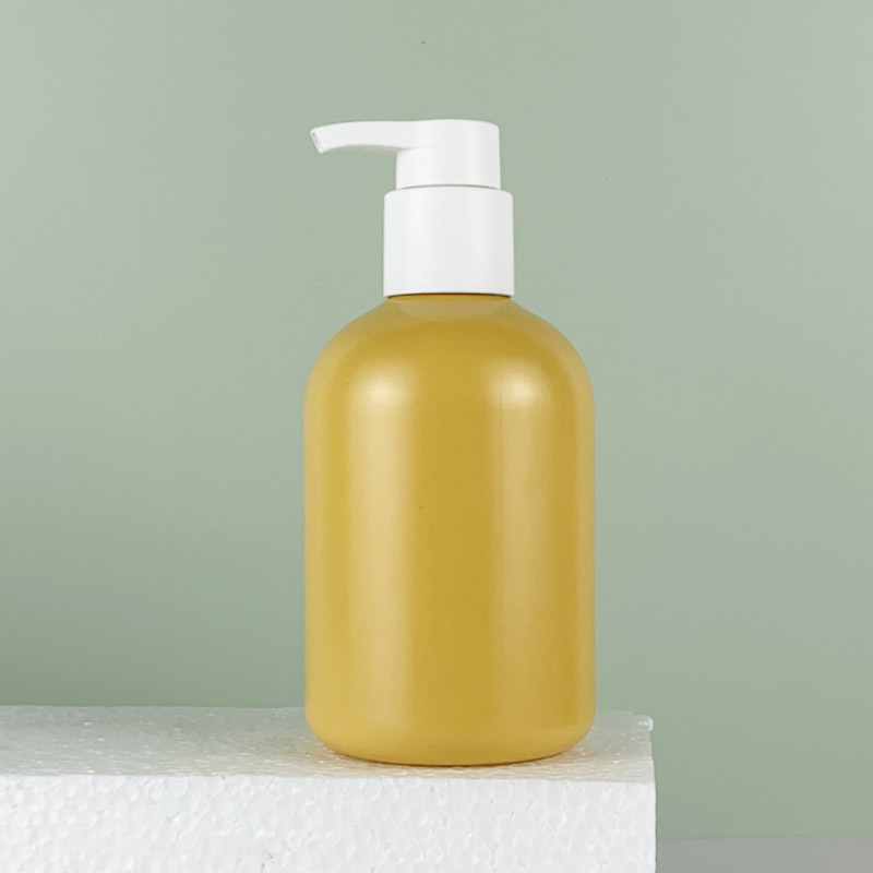 500ML yellow plastic lotion pump bottle for Makeup remover facial Cleanser and essential Cosmetics