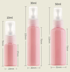 10ML 30ML 50ML travel size clear plastic spray Colorful bottles for toner makeup remover perfume