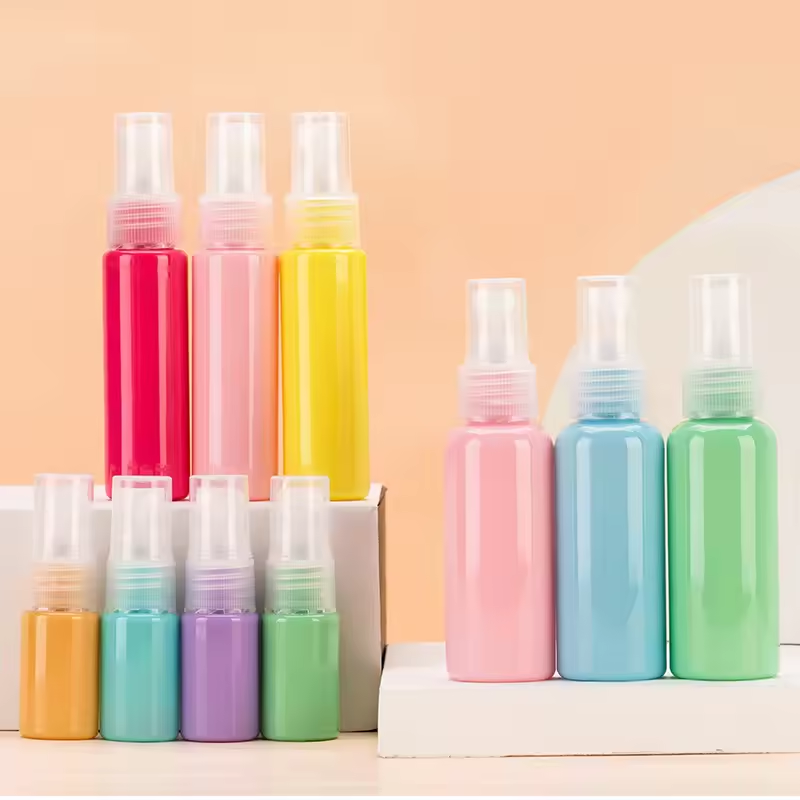 10ML 30ML 50ML travel size clear plastic spray Colorful bottles for toner makeup remover perfume
