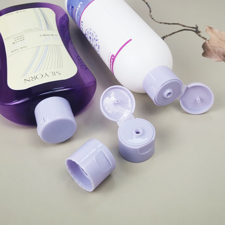 24/410 purple plastic bottle flip top cap mould for bath gel shampoo skin care bottles