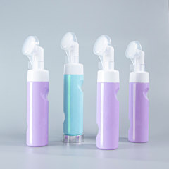200ml silicone brush massage cleansing mousse foaming bottle foam pump bottle customized