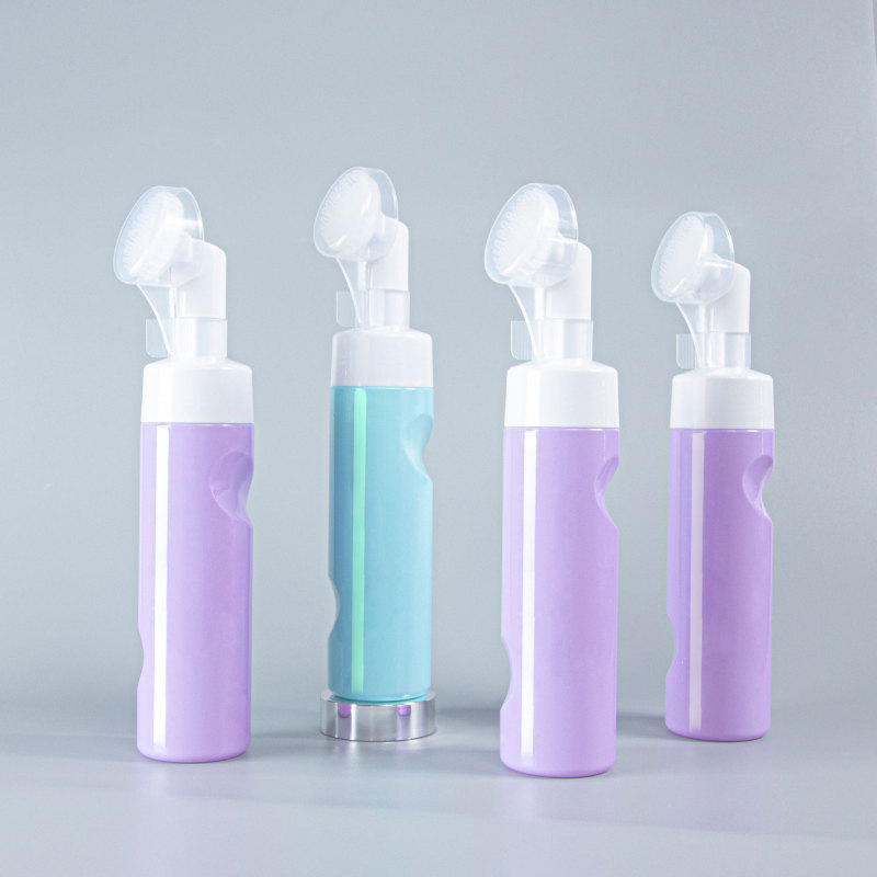 200ml silicone brush massage cleansing mousse foaming bottle foam pump bottle customized