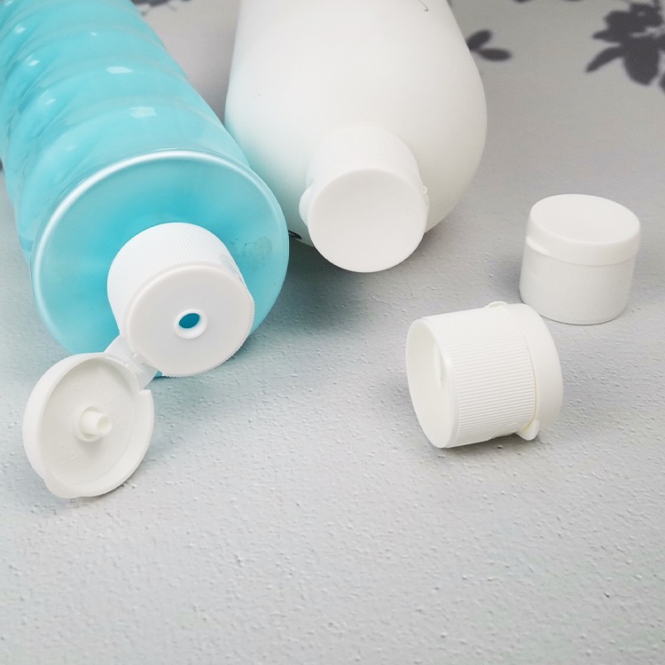 custom logo flip off vial cap 28/410 shampoo bottles flip top caps