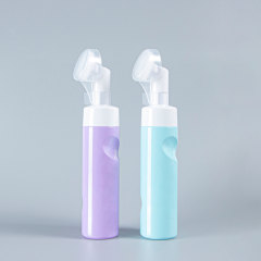 200ml silicone brush massage cleansing mousse foaming bottle foam pump bottle customized