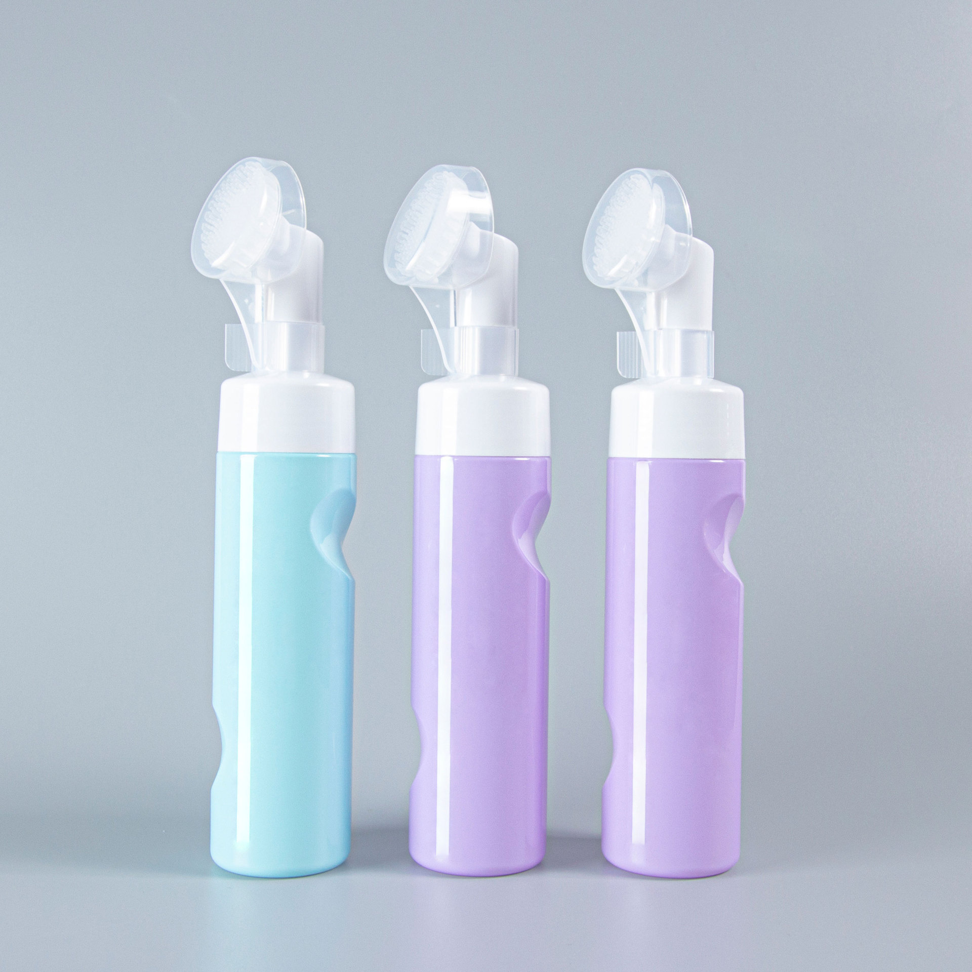 200ml silicone brush massage cleansing mousse foaming bottle foam pump bottle customized