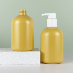 500ML yellow plastic lotion pump bottle for Makeup remover facial Cleanser and essential Cosmetics