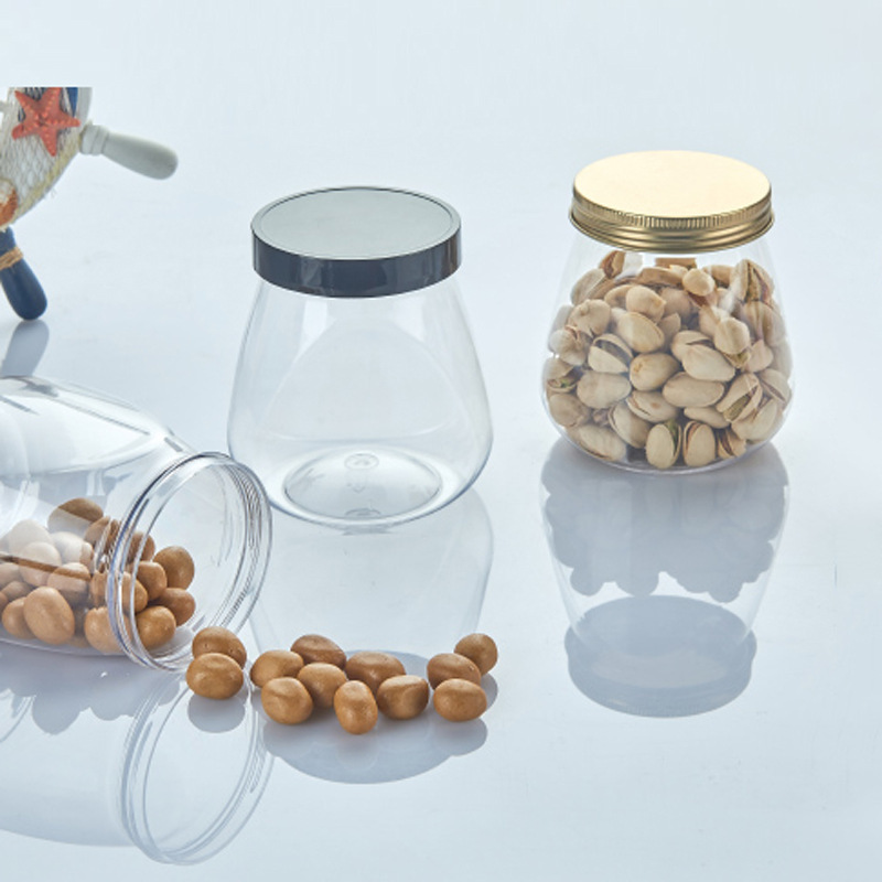 460ML Transparent food plastic jars with lids for honey Nuts cereals and snacks