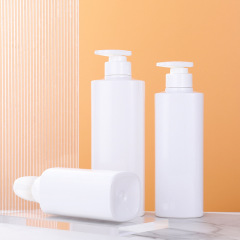 300ML 500ML 750ML white opal square plastic lotion bottle with pump for Body Wash Lotion Shampoo